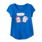 Girls Plus Size So&reg; Curved-hem Graphic Tee, Size: 12 1/2, Blue (navy)