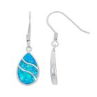 Lab-created Blue Opal Sterling Silver Teardrop Earrings, Women's