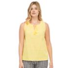Women's Izod Eyelet Splitneck Tank, Size: Xl, Gold