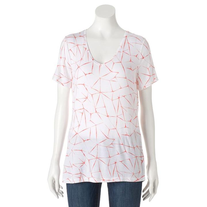Women's Apt. 9&reg; Essential V-neck Tee, Size: Xs, Lt Orange