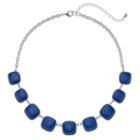Blue Graduated Swirling Square Necklace, Women's