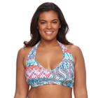 Plus Size Pink Envelope Bust Enhancer Paisley Halter Bikini Top, Women's, Size: 1xl, Beach Bum