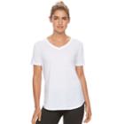 Women's Tek Gear&reg; Easy Nep V-neck Yoga Tee, Size: S Tall, White