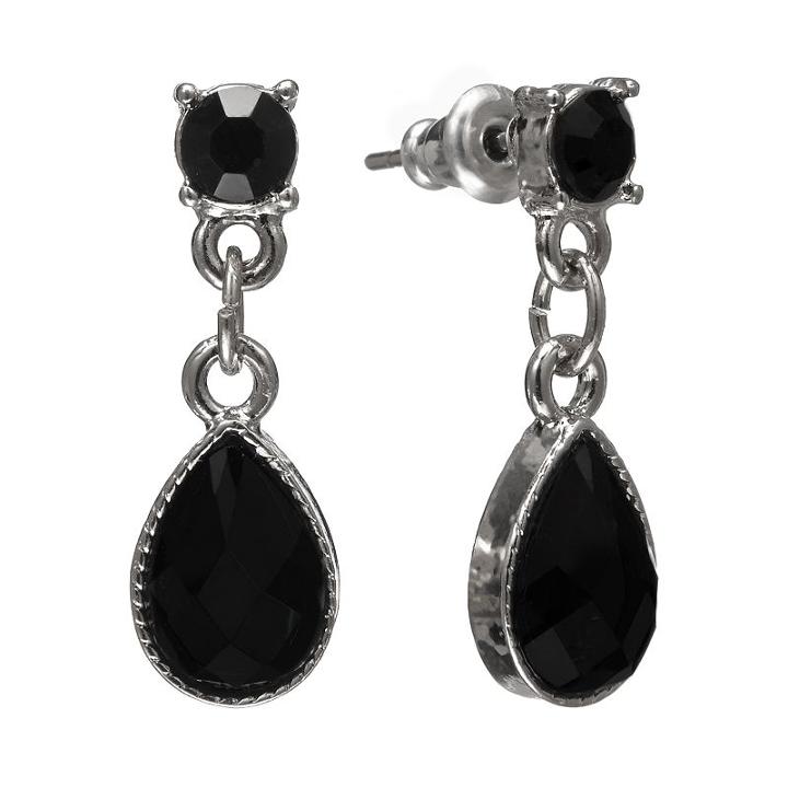 1928 Drop Earrings, Women's, Black
