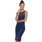 Juniors' Liberty Love Lace Bodycon Dress, Teens, Size: Xs, Blue (navy)