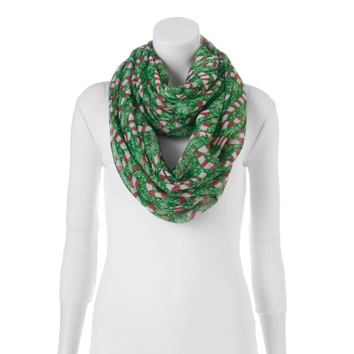 Candy Cane Infinity Scarf, Green