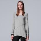 Women's Simply Vera Vera Wang Mixed-media Top, Size: Large, Light Grey