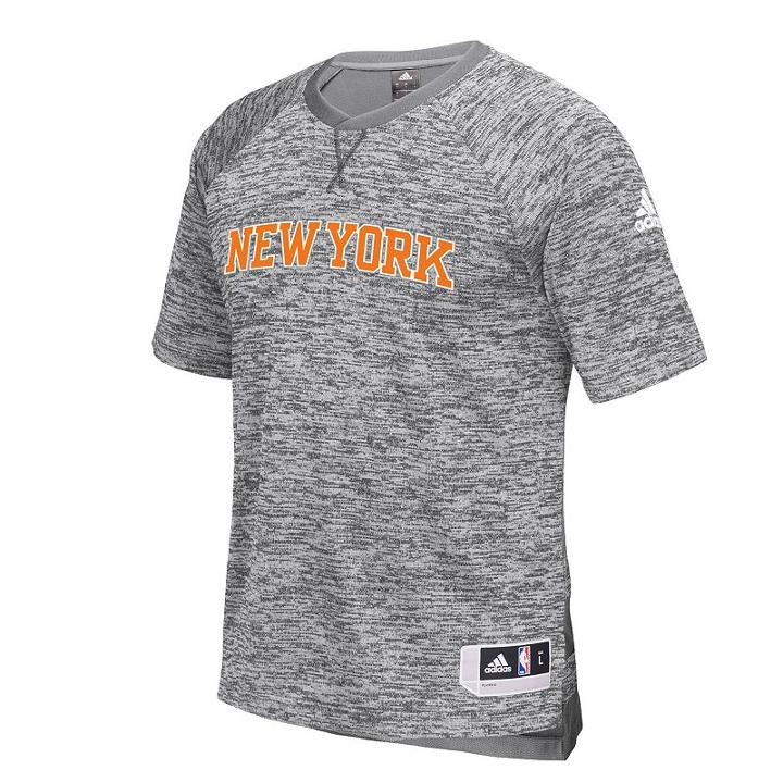 Men's Adidas New York Knicks On Court Shooter Tee, Size: Large, Grey