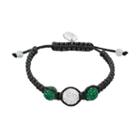 Michigan State Spartans Crystal Ball & Sterling Silver Team Logo Slipknot Bracelet, Women's, Green