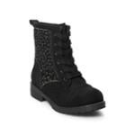 So&reg; Jamee Girls' Combat Boots, Size: 13, Black