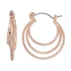 Lc Lauren Conrad Nickel Free Rose Gold Twisted Hoop Earring, Women's, Light Pink