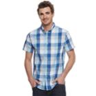 Men's Sonoma Goods For Life&trade; Flexwear Modern-fit Poplin Button-down Shirt, Size: Xl, Med Grey