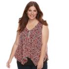 Ab Studio, Plus Size Paisley Split-hem Tank, Women's, Size: 0x, Ovrfl Oth