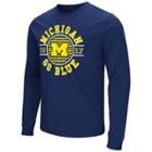 Men's Campus Heritage Michigan Wolverines Zigzag Long-sleeve Tee, Size: Xxl, Dark Blue