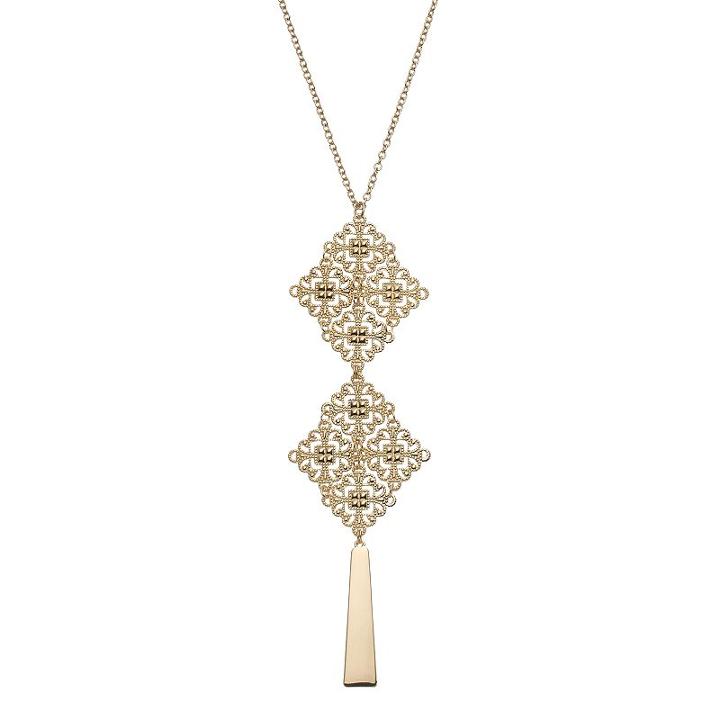 Apt. 9&reg; Filigree Bar Pendant Necklace, Women's, Gold