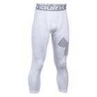 Boys 8-20 Under Armour Logo 3/4-length Base Layer Leggings, Size: Medium, White