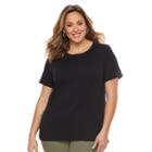 Plus Size Croft & Barrow&reg; Essential Crewneck Tee, Women's, Size: 3xl, Black