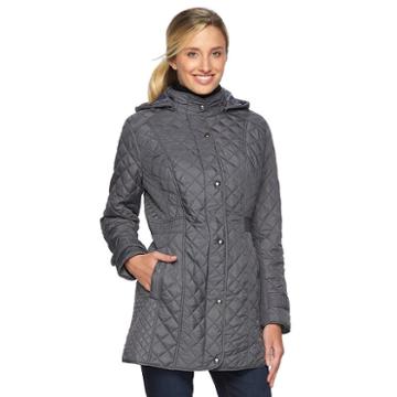 Women's Weathercast Quilted Jacket, Size: Large, Grey