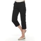Petite Croft & Barrow&reg; Essential Twill Capri Pants, Women's, Size: 10 Petite, Black