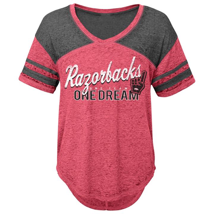 Juniors' Arkansas Razorbacks Football Tee, Women's, Size: Medium, Red