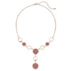 Circle Link Y-necklace, Women's, Pink