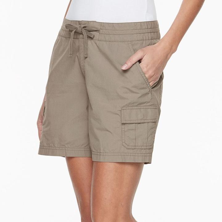 Women's Columbia Green Meadows Cargo Poplin Shorts, Size: 16, Red/coppr (rust/coppr)