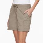 Women's Columbia Green Meadows Cargo Poplin Shorts, Size: 16, Red/coppr (rust/coppr)