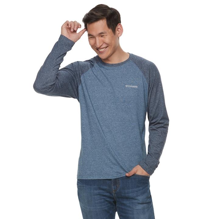 Men's Columbia Wildberry Classic-fit Colorblock Omni-wick Raglan Tee, Size: Large, Blue