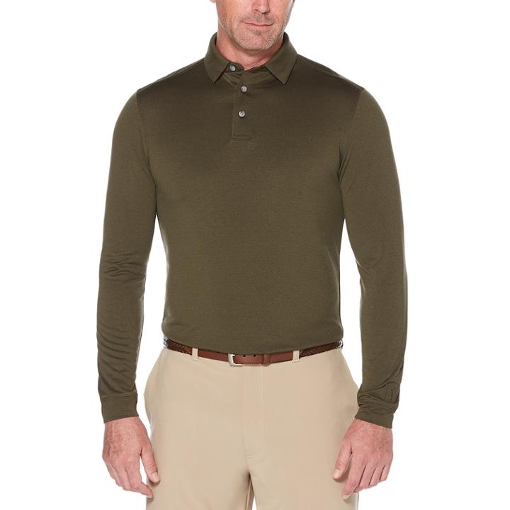 Men's Grand Slam Regular-fit Space-dyed Knit Golf Polo, Size: Large, Green