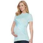 Maternity A:glow Ruched Cross Front Tee, Women's, Size: S-mat, Med Blue
