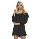 Juniors' Jolie Vie Off The Shoulder Romper, Girl's, Size: Xl, Black
