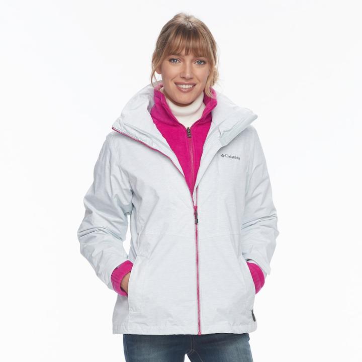 Women's Columbia Ruby River Hooded 3-in-1 Systems Jacket, Size: Medium, White
