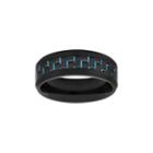 Men's Stainless Steel Woven Wedding Band, Size: 9.50, Black