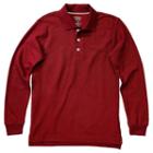 Boys 4-20 French Toast School Uniform Long-sleeve Pique Polo, Boy's, Size: 18-20, Dark Red
