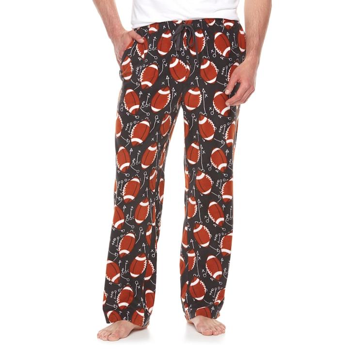 Big & Tall Croft & Barrow&reg; Patterned Microfleece Lounge Pants, Men's, Size: L Tall, Grey