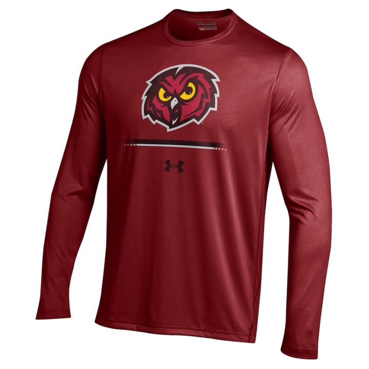 Men's Under Armour Temple Owls Tech Long-sleeve Tee, Size: Large, Clrs
