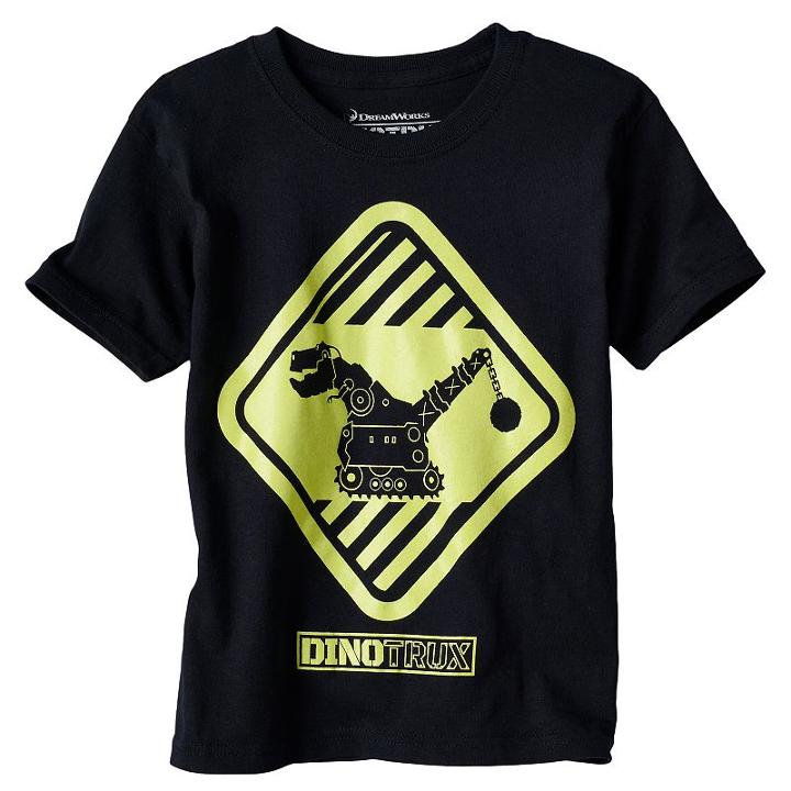 Boys 4-7 Dreamworks Dino Trux Glow-in-the-dark Graphic Tee, Boy's, Size: 7, Black