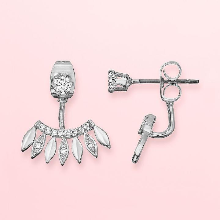 Lc Lauren Conrad Front-back Earrings, Women's, Silver Tone