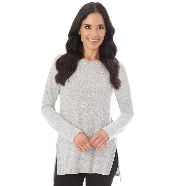 Women's Apt. 9&reg; Vented Crewneck Sweater, Size: Large, Light Grey