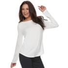 Juniors' Mudd&reg; Crewneck Long Sleeve Tee, Teens, Size: Large, White