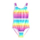 Girls 4-16 So&reg; Rainbow Knotted Back One-piece Swimsuit, Size: 10, Purple