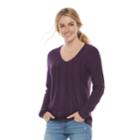 Women's Sonoma Goods For Life&trade; Cable Knit V-neck Sweater, Size: Small, Purple