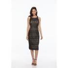 Petite Suite 7 Geometric Mesh Sheath Dress, Women's, Size: 8 Petite, Black
