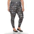 Plus Size French Laundry Printed Body Control Leggings, Women's, Size: 2xl, Drk Purple