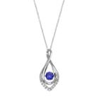 Sterling Silver Lab-created Sapphire Infinity Pendant Necklace, Women's, Size: 18, Blue
