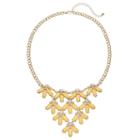 Yellow Marquise Flower Petal Statement Necklace, Women's