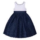 Girls 7-16 American Princess Rhinestone Neck Wavy Textured Skirt Dress, Girl's, Size: 7, White Oth