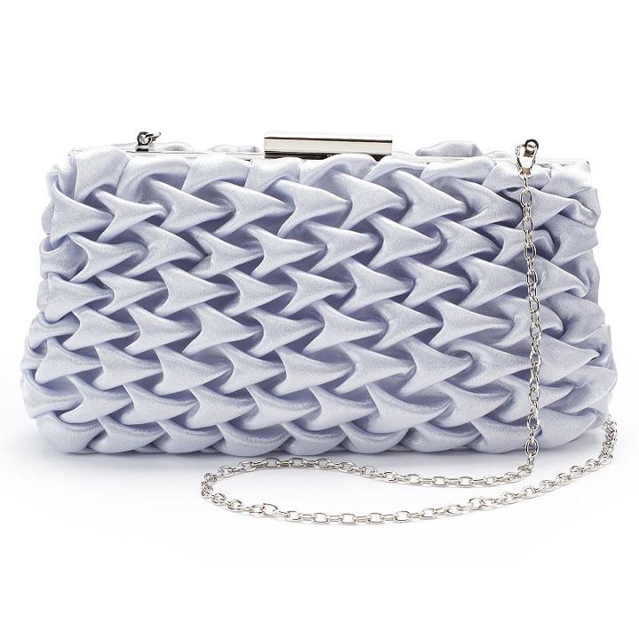 Lenore By La Regale Gathered Satin Clutch, Women's, Silver