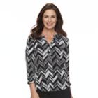 Women's Dana Buchman Knit Henley Top, Size: Medium, Grey