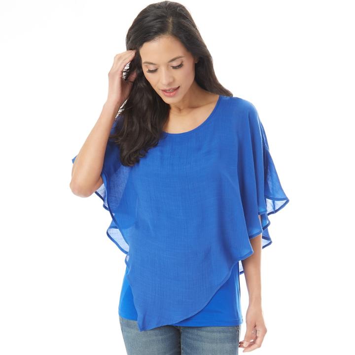 Women's Apt. 9&reg; Crochet Popover Top, Size: Large, Dark Blue